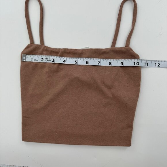 NWT - Naked Wardrobe Brown Spaghetti Strap Crop Top XS Viscose/Spandex - Picture 6 of 7